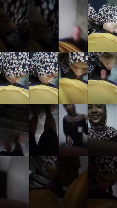 Video Jilbab Cantik Lagi Ngemot Kontol Pacar Barunya di Tangga
